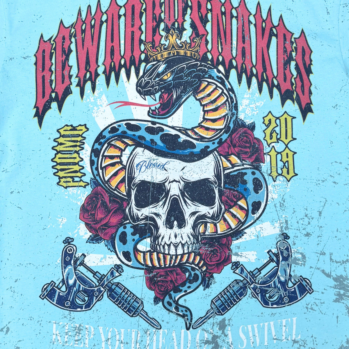 Beware Tee Light Blue by Dissorder - 3