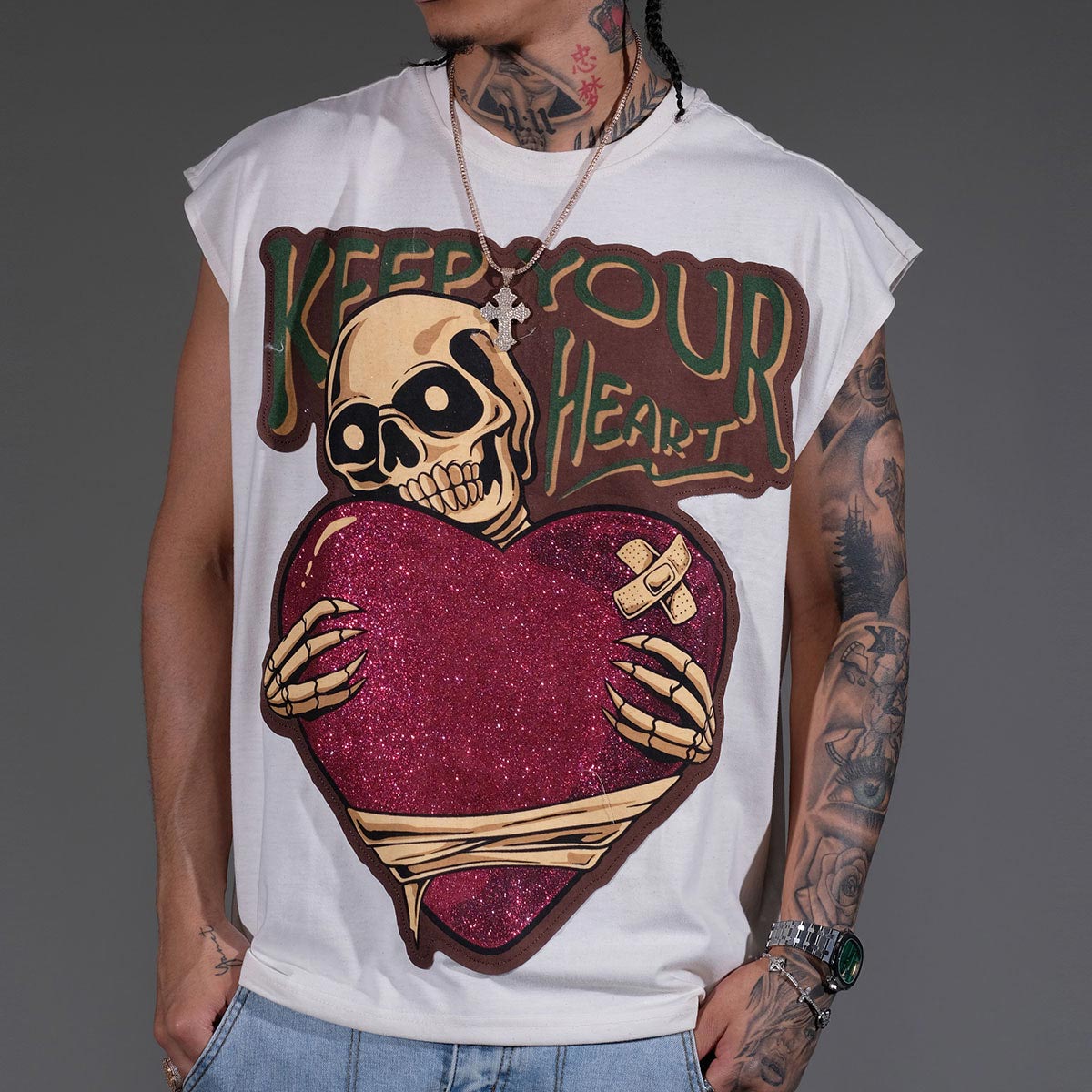 Keep your heart sleeveless shirt