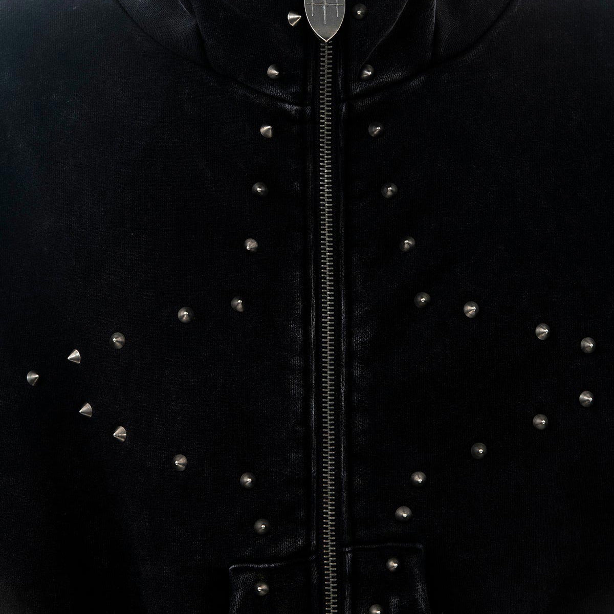 Garment-dyed heavyweight cotton fleece Zipper hoodie