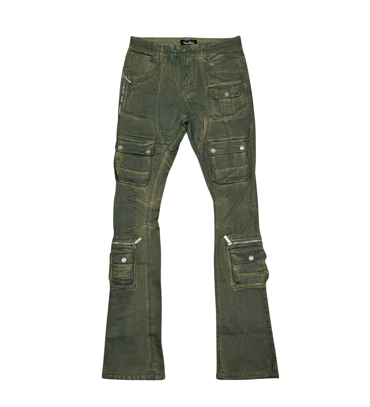 Denim Coated flared fit pant