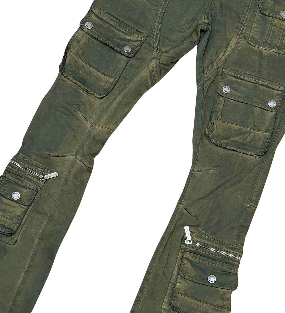 Denim Coated flared fit pant