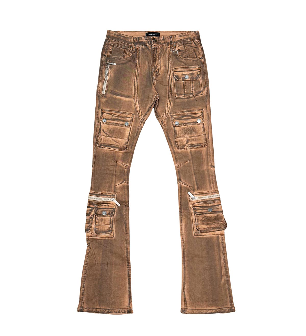 Denim Coated flared fit pant