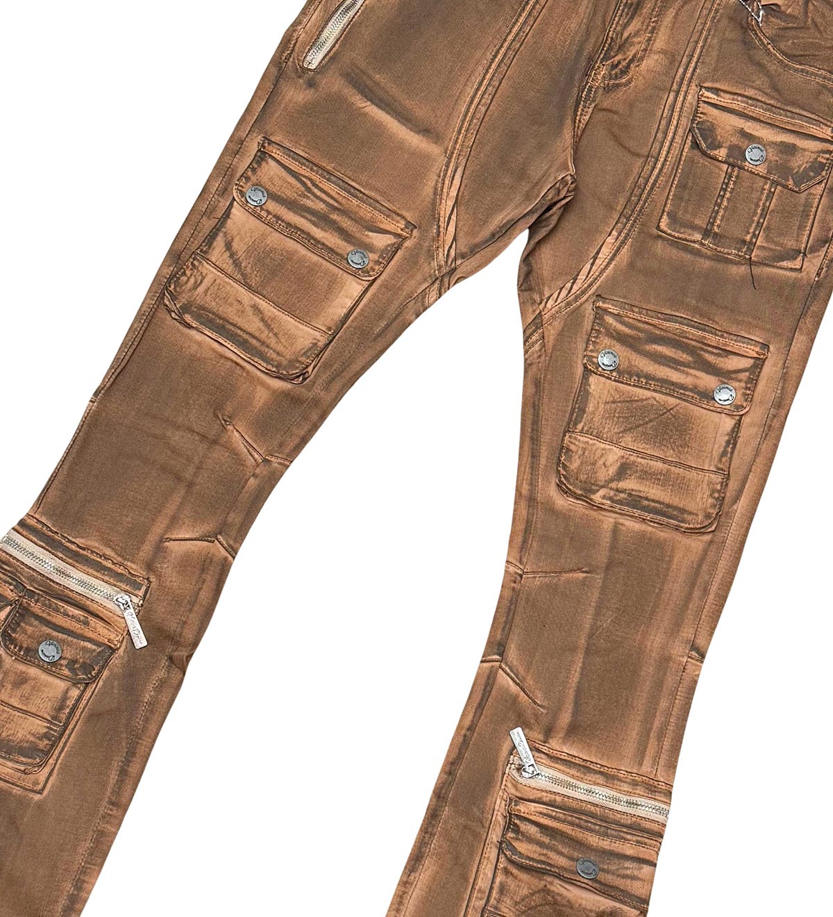 Denim Coated flared fit pant