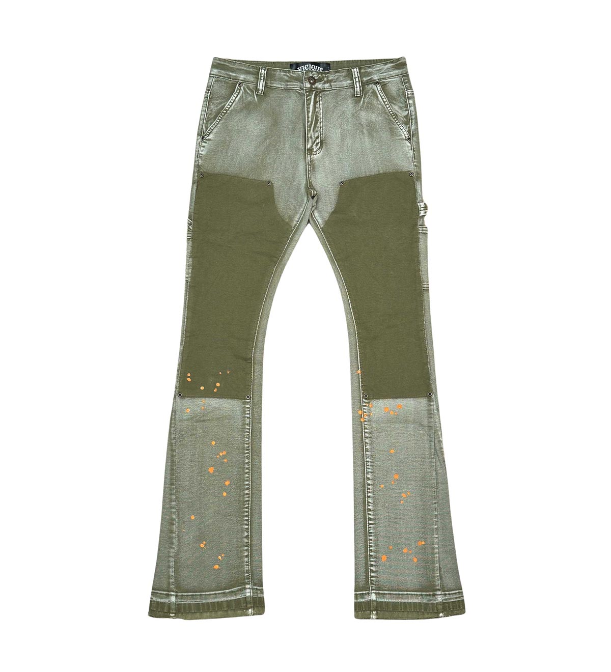Two-tone flared fit pants