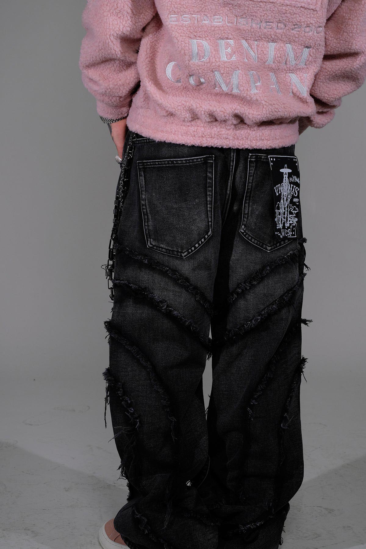 Vicious spyder web baggy fit denim pants