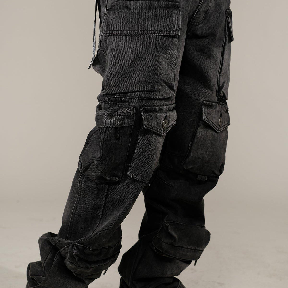 Multi cargo baggy/ loose fit denim
