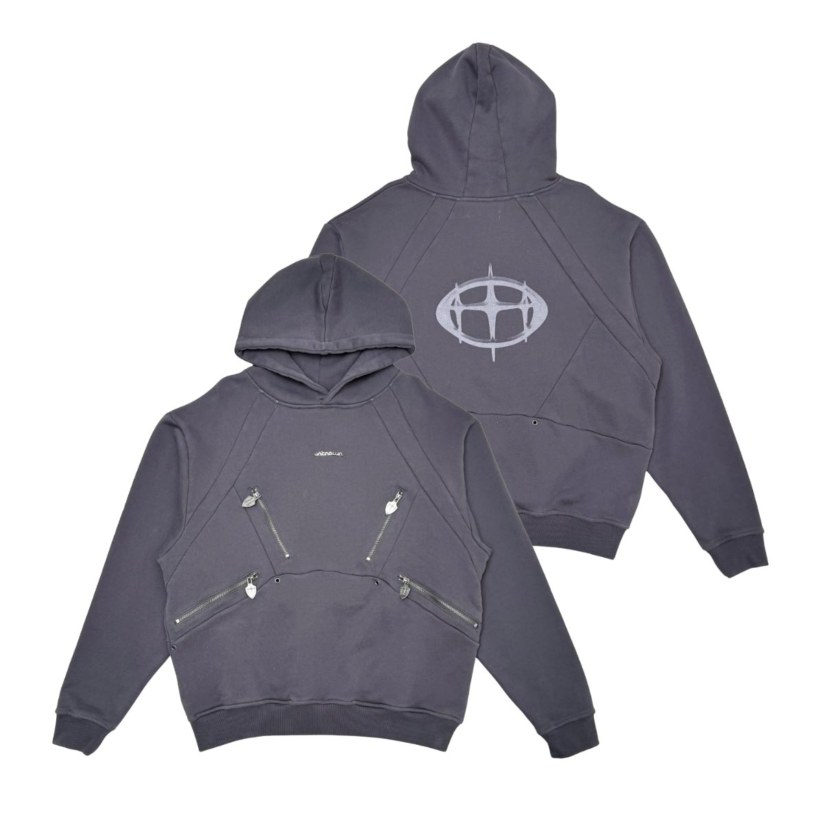 Unknown washed effect heavyweight cotton fleece hoodie