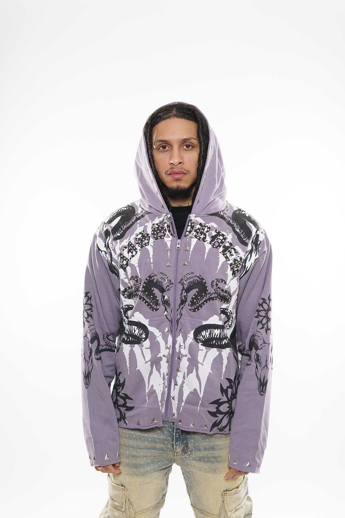 Diss the order skull zip up hoodie