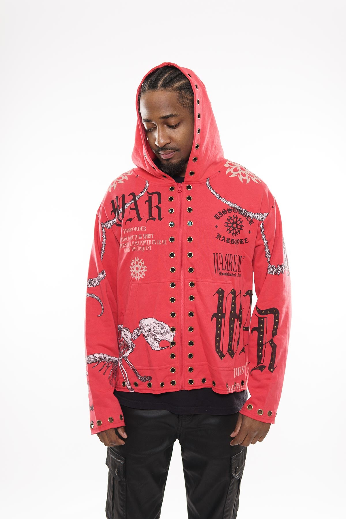 Glory of conquest zip up hoodie Red by Dissorder - 5