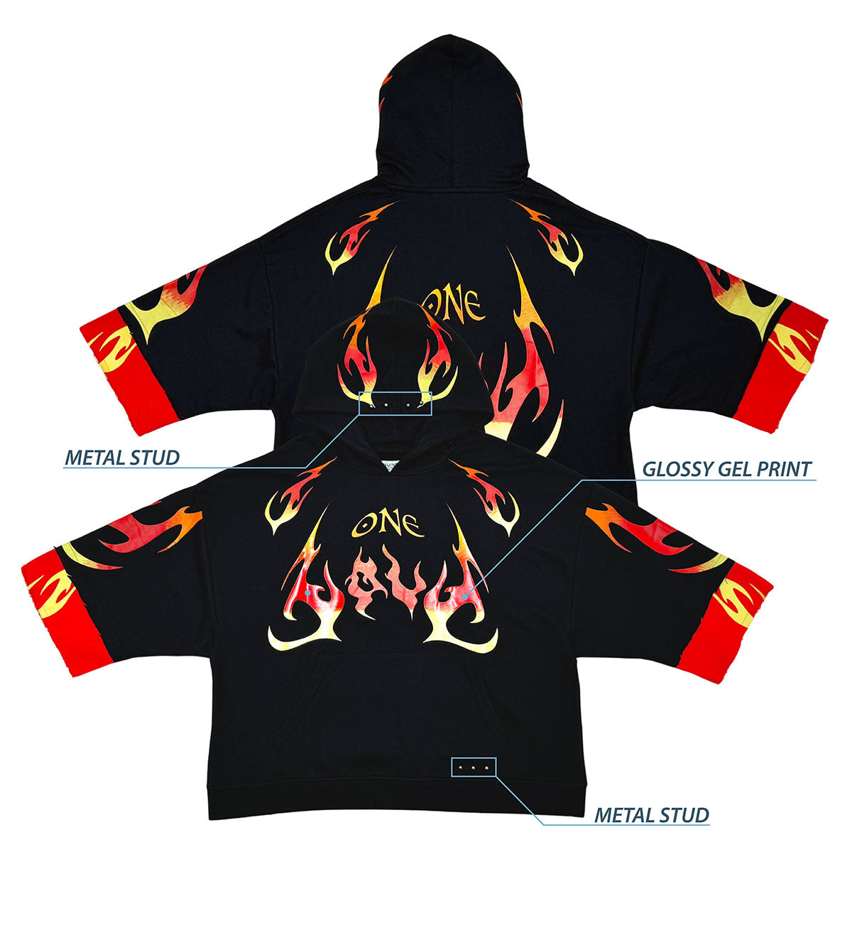 One love short sleeve hoodie