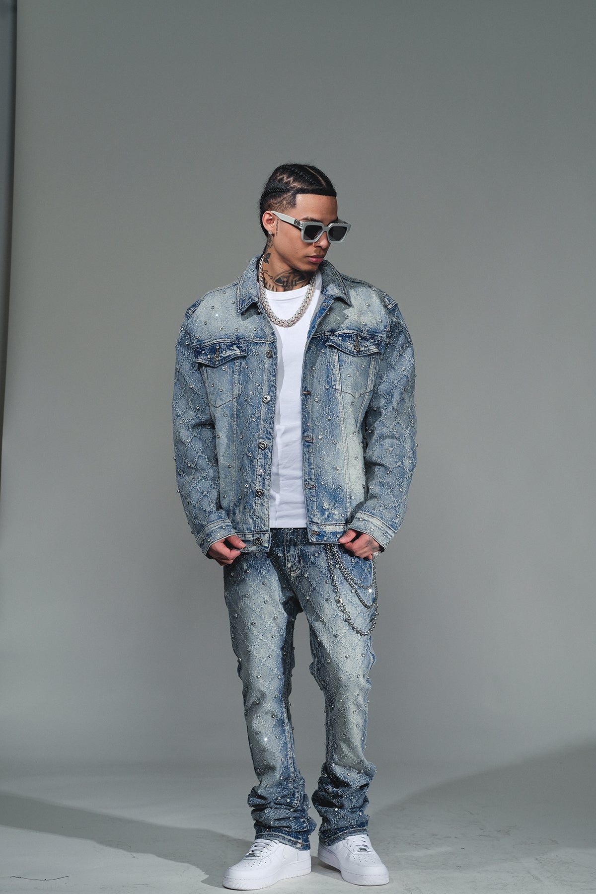 Embellished Flare Denim Light Blue by Vicious - 2