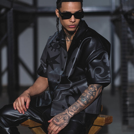 Tribal colorblock button up set Black / Offwhite by Vie+Riche
 - 2