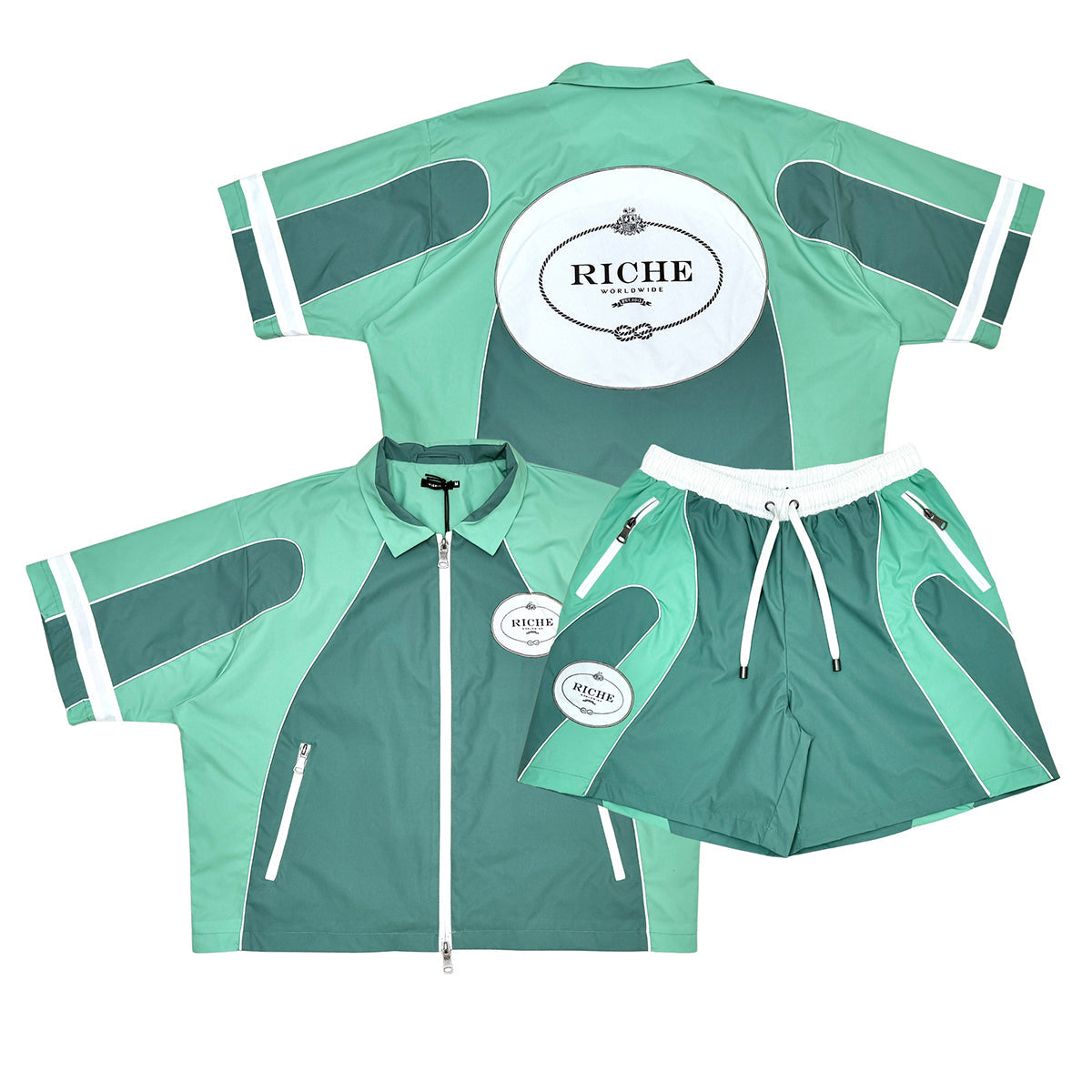 Nylon biker jacket set Green by Vie+Riche
- 1