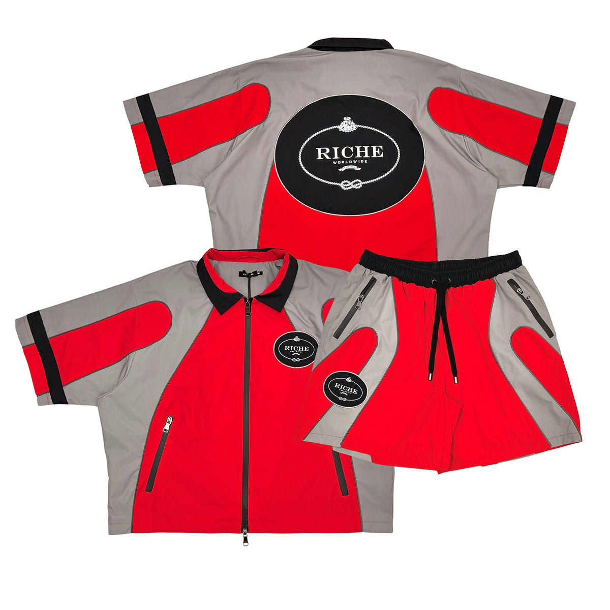Nylon biker jacket set Red by Vie+Riche
- 1