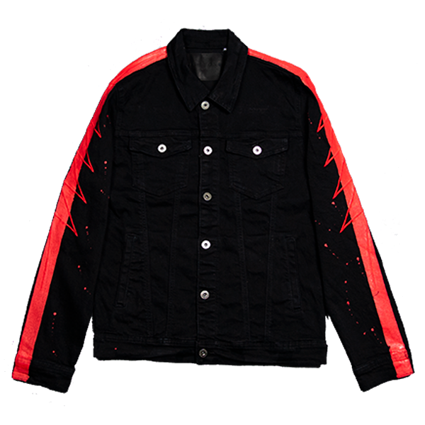 Striped denim jacket