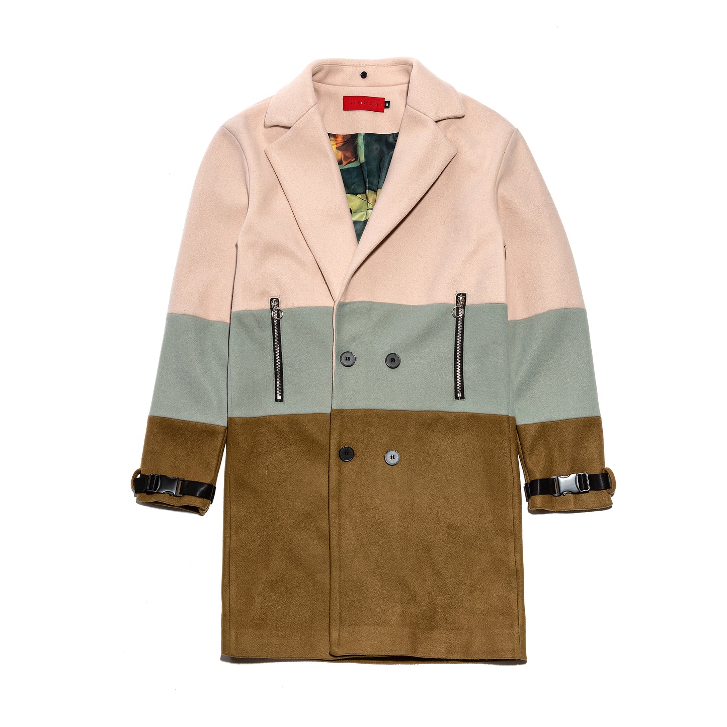 Removable fur 3 tone overcoat
