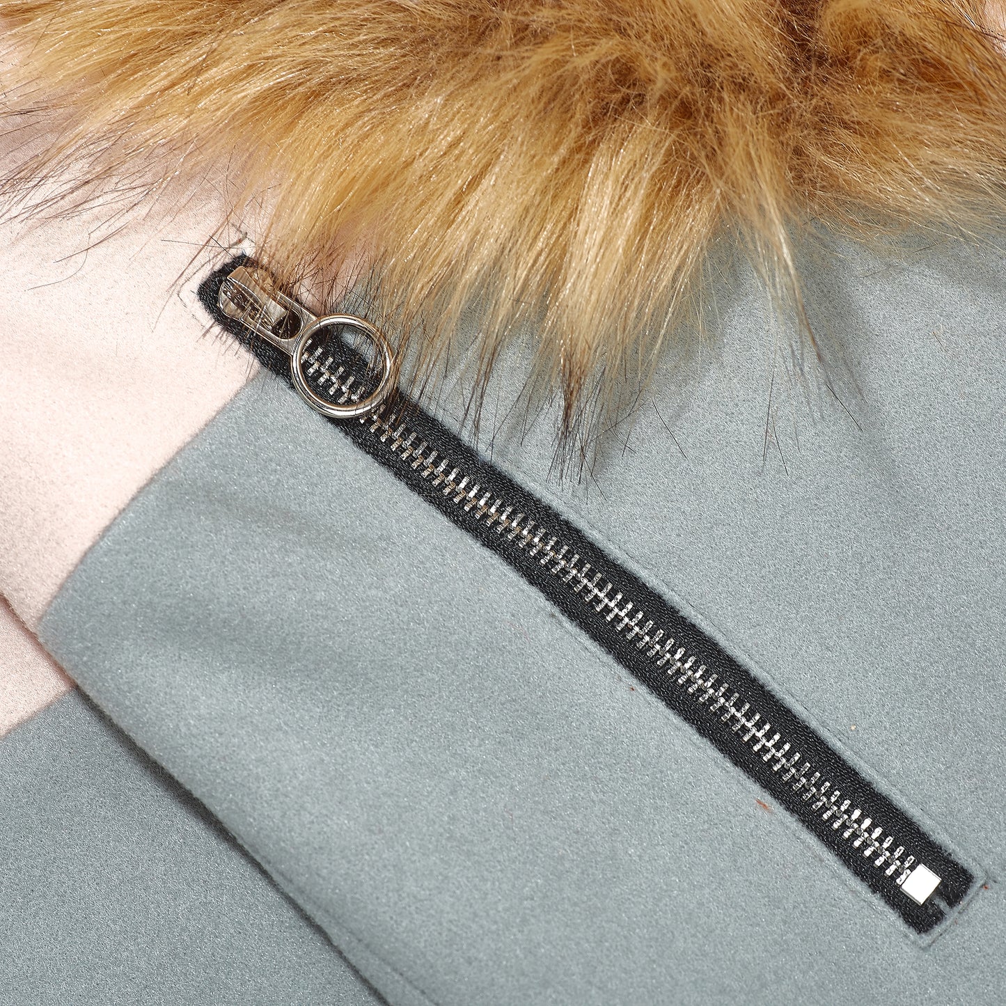 Removable fur 3 tone overcoat
