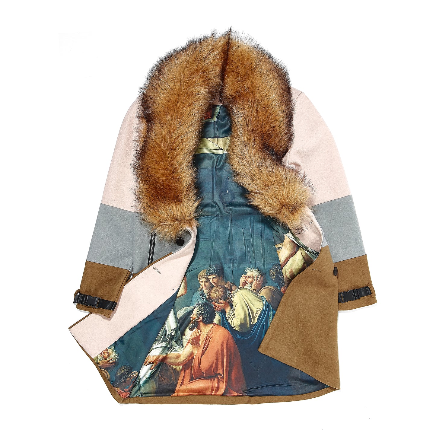 Removable fur 3 tone overcoat