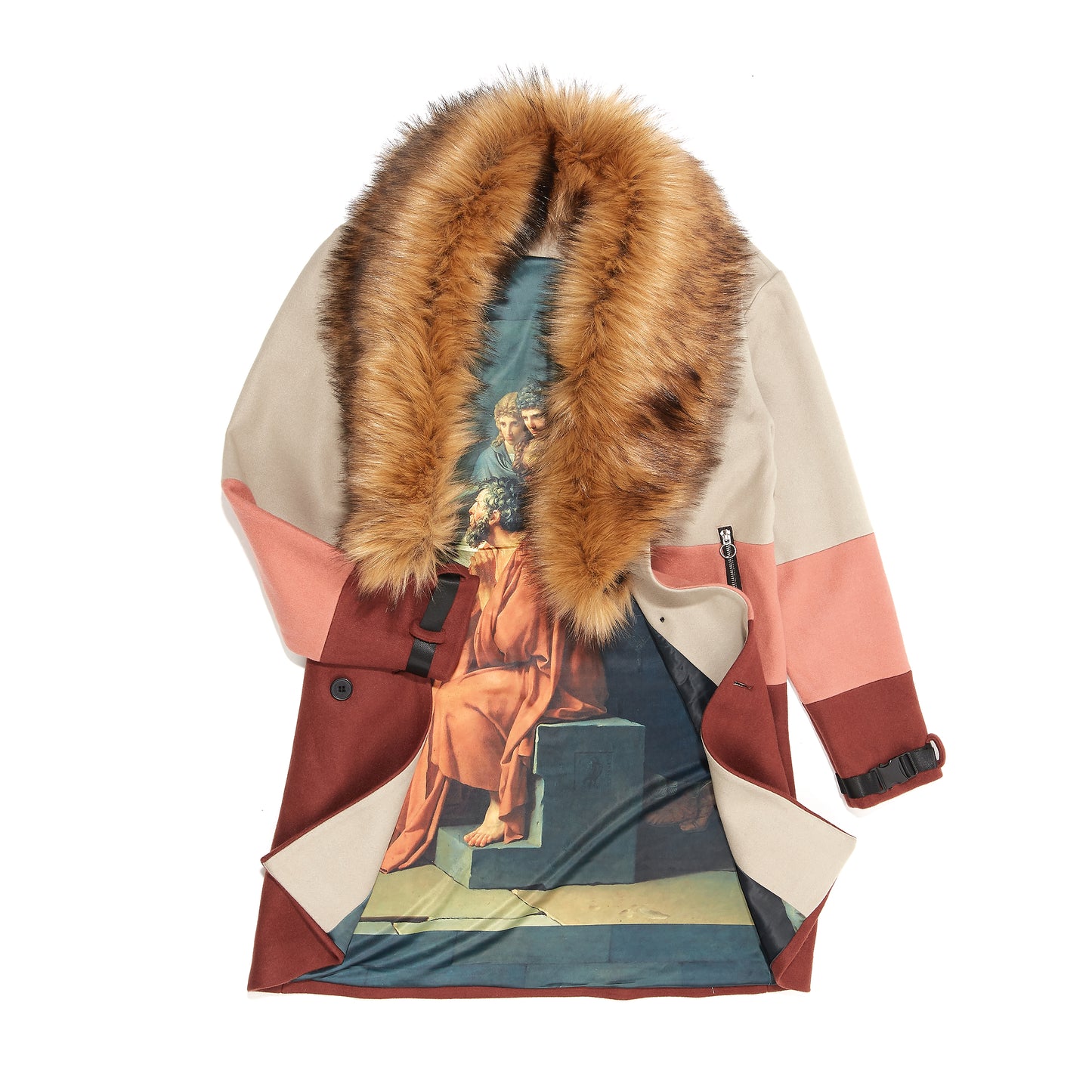 Removable fur 3 tone overcoat