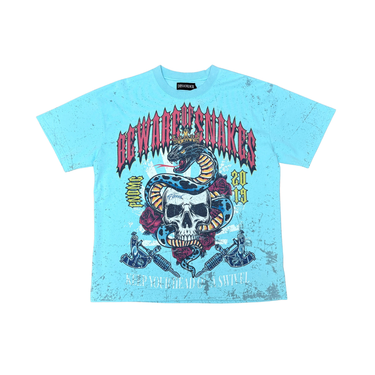 Beware Tee Light Blue by Dissorder - 1