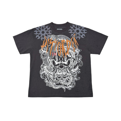 Serpent Skull Tee Charcoal by Dissorder - 1