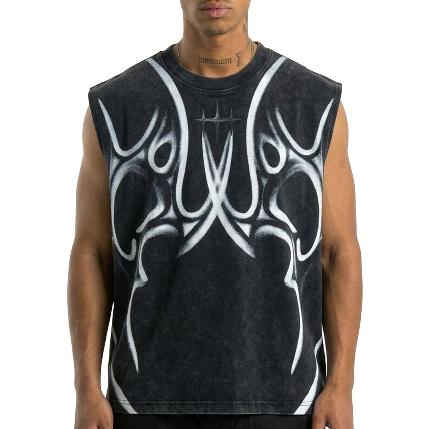 Printed sleeveless tee by Unknown - 1 | Vie+Riche