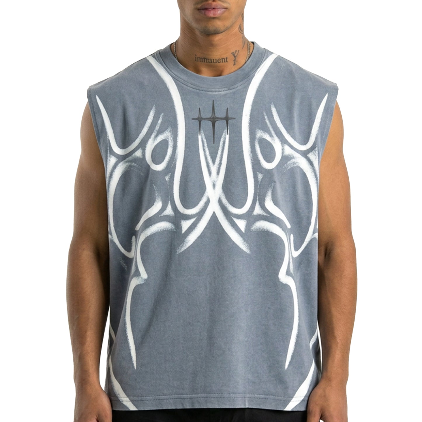 Printed sleeveless tee by Unknown - 6 | Vie+Riche