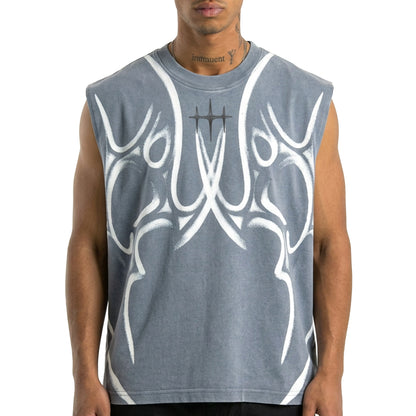 Printed sleeveless tee by Unknown - 6 | Vie+Riche