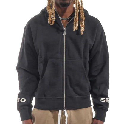 Washed full-zip hoodie