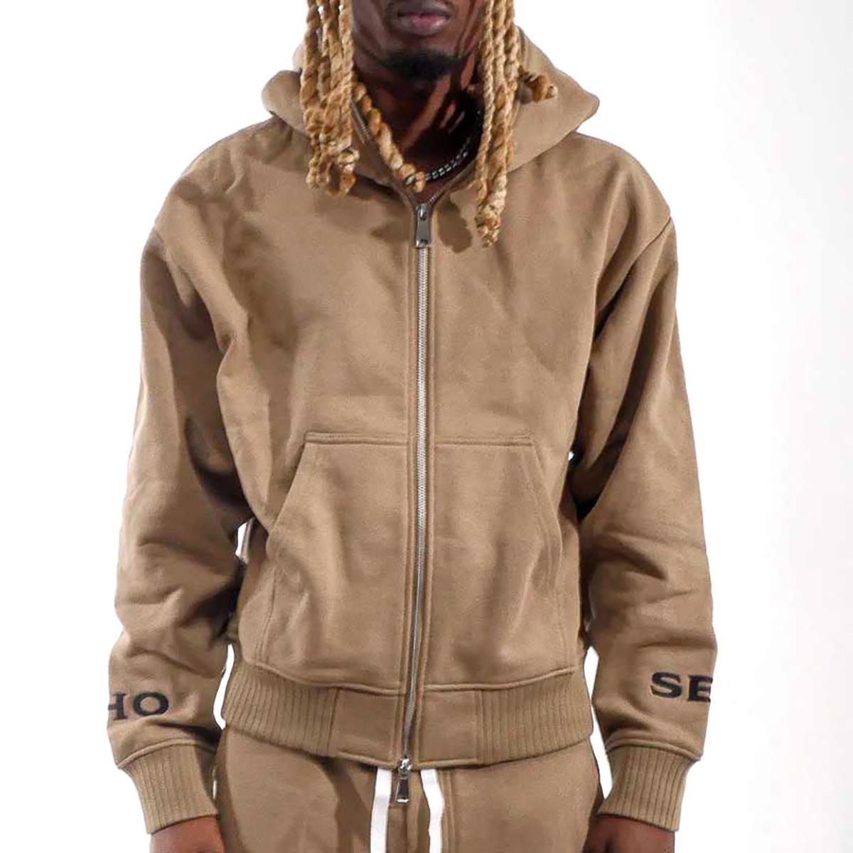 Washed full-zip hoodie