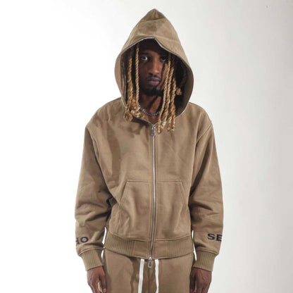 Washed full-zip hoodie