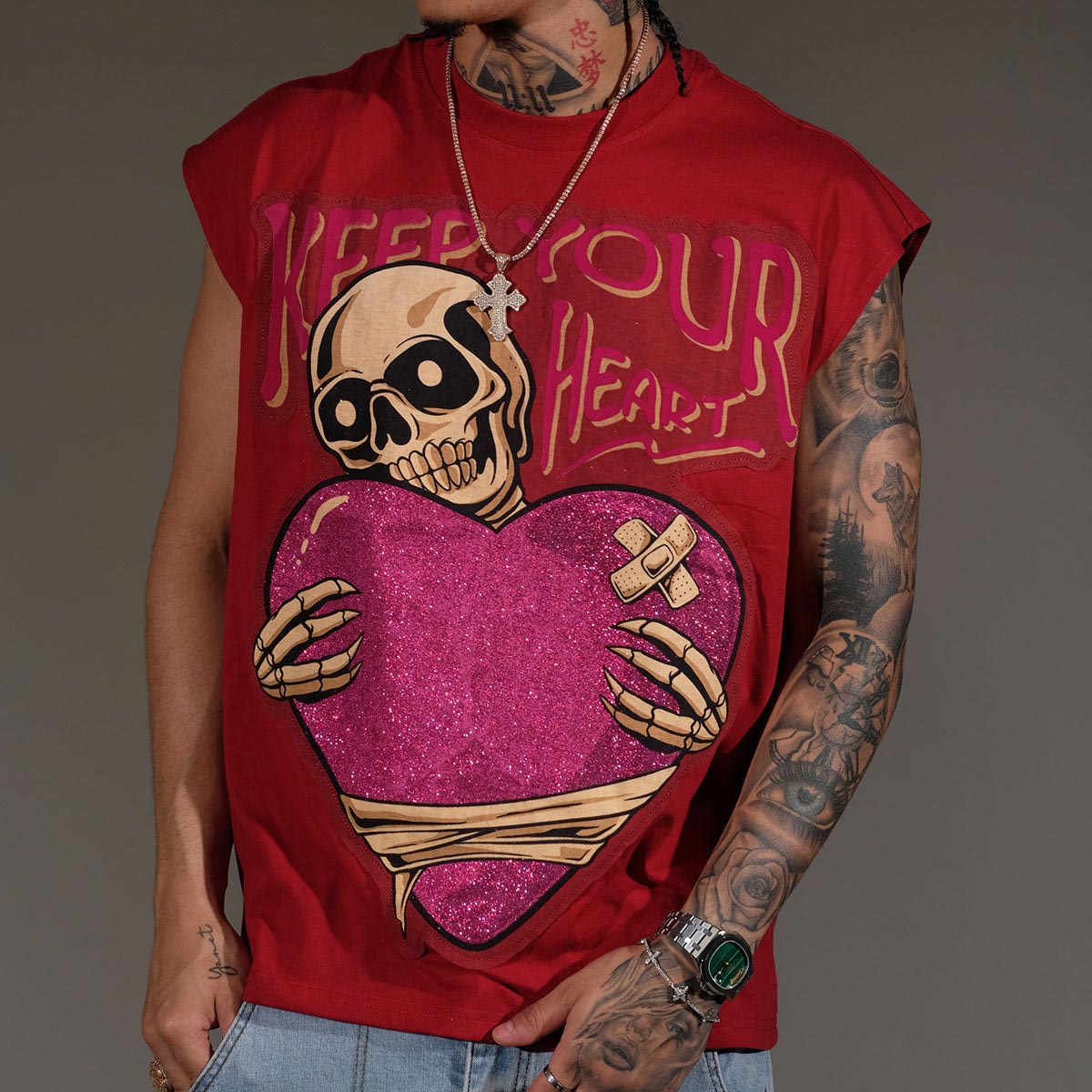 Keep your heart sleeveless shirt