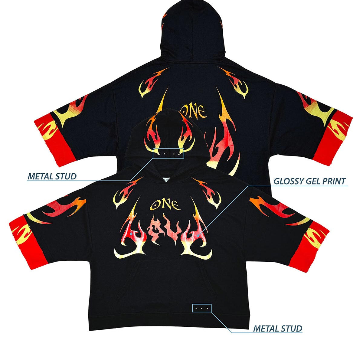 One love short sleeve hoodie