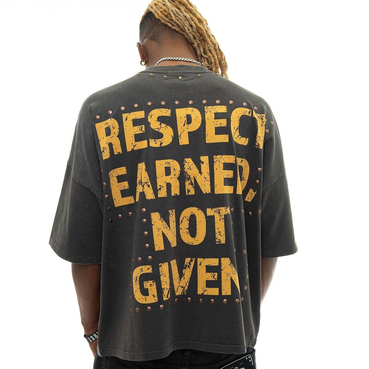 Stray respect earned wide & crop fit tee