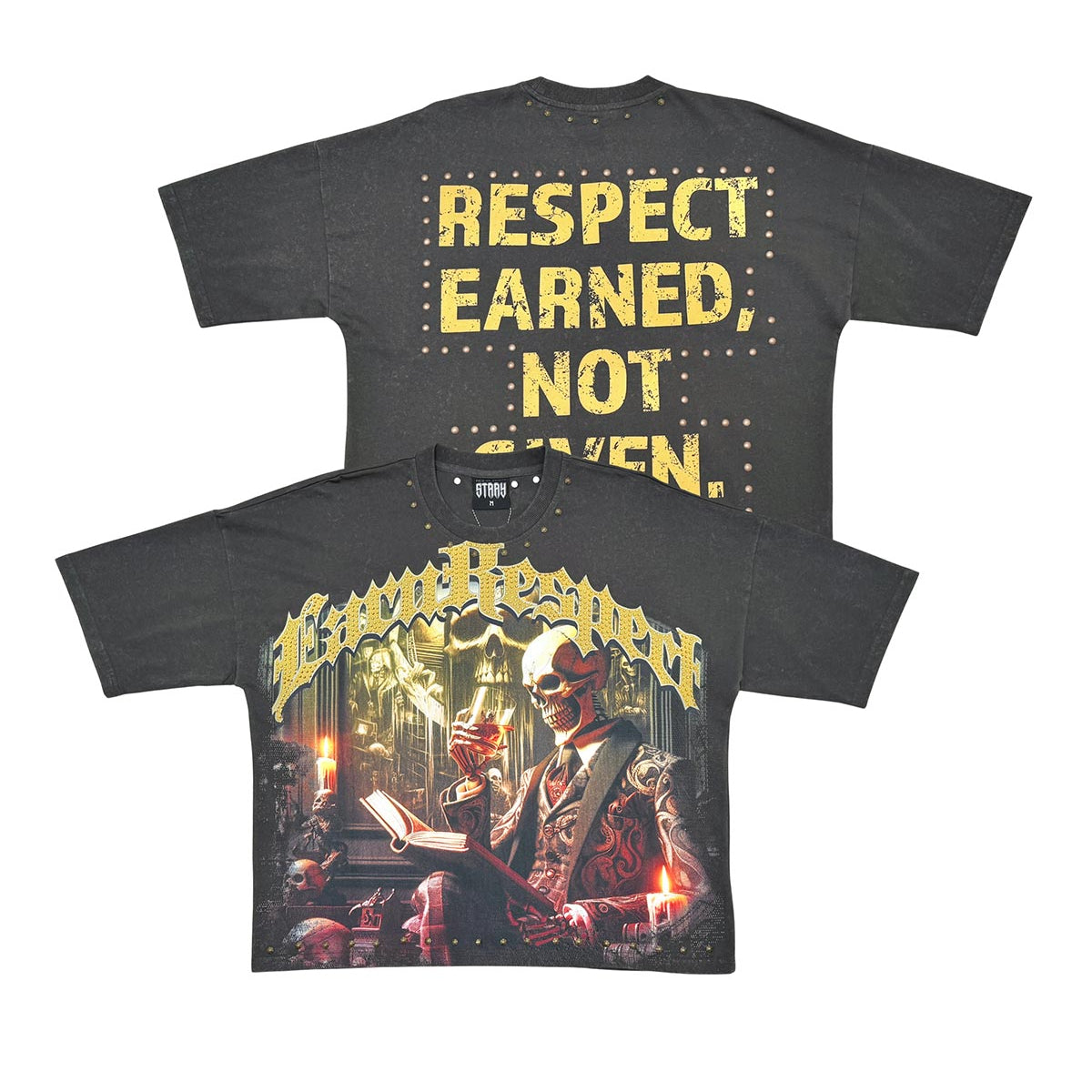 Stray respect earned wide & crop fit tee