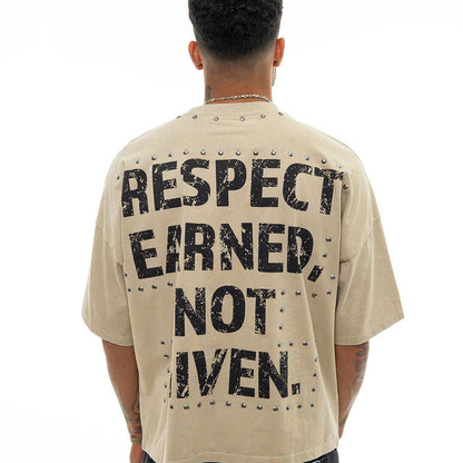 Stray respect earned wide & crop fit tee