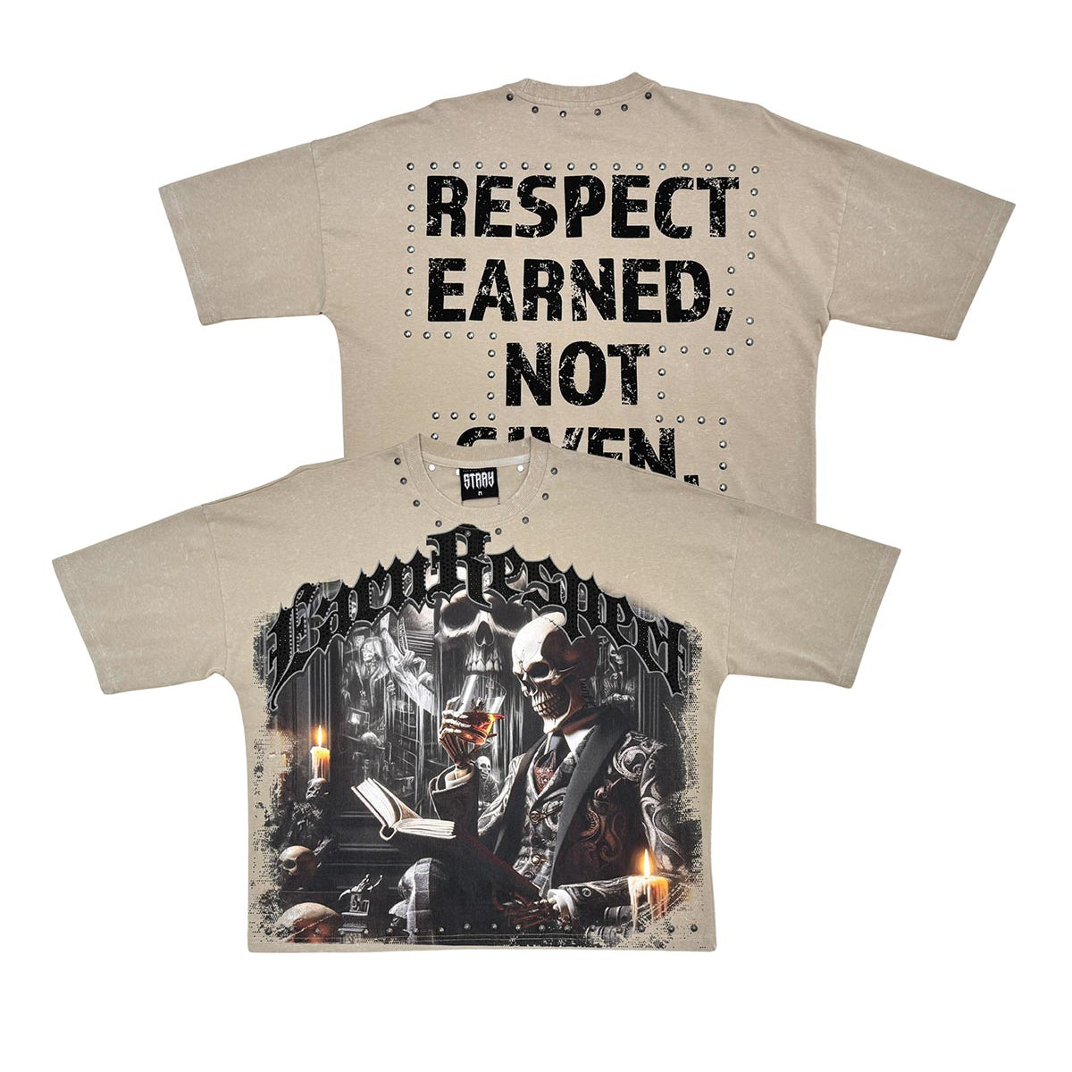 Stray respect earned wide & crop fit tee
