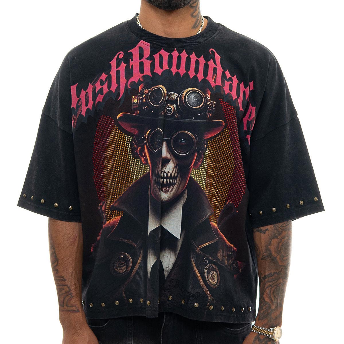 Stray push boundaries wide & crop fit tee