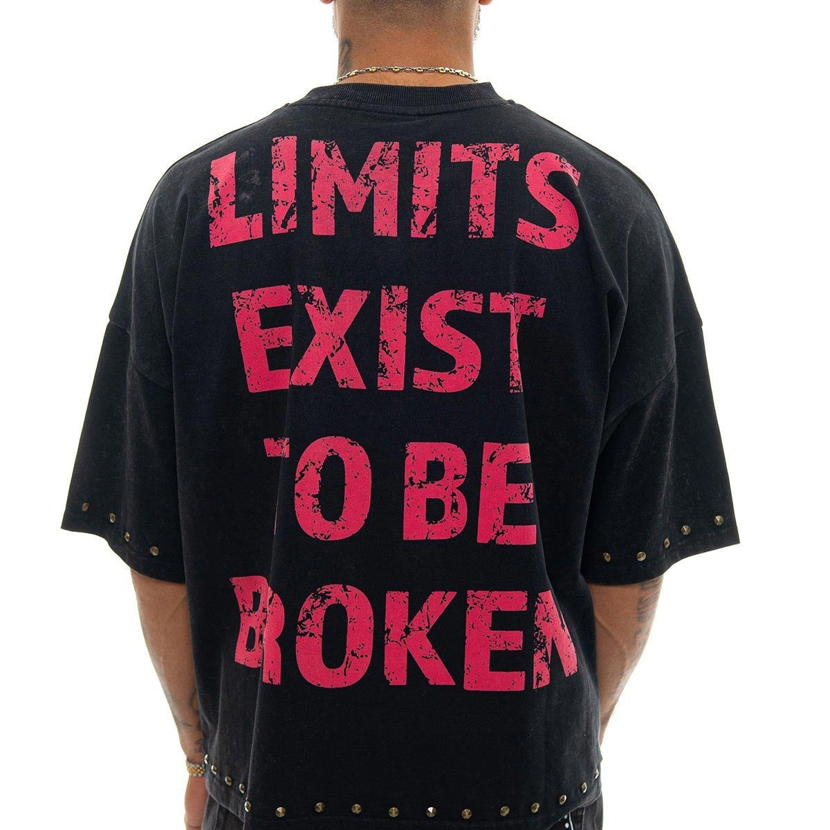 Stray push boundaries wide & crop fit tee