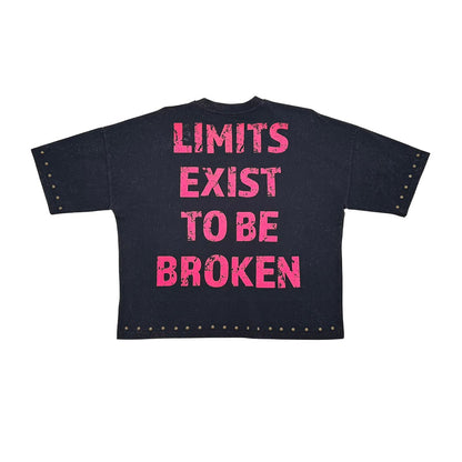 Stray push boundaries wide & crop fit tee