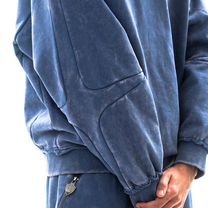 Garment-dyed heavyweight cotton fleece sweatshirt