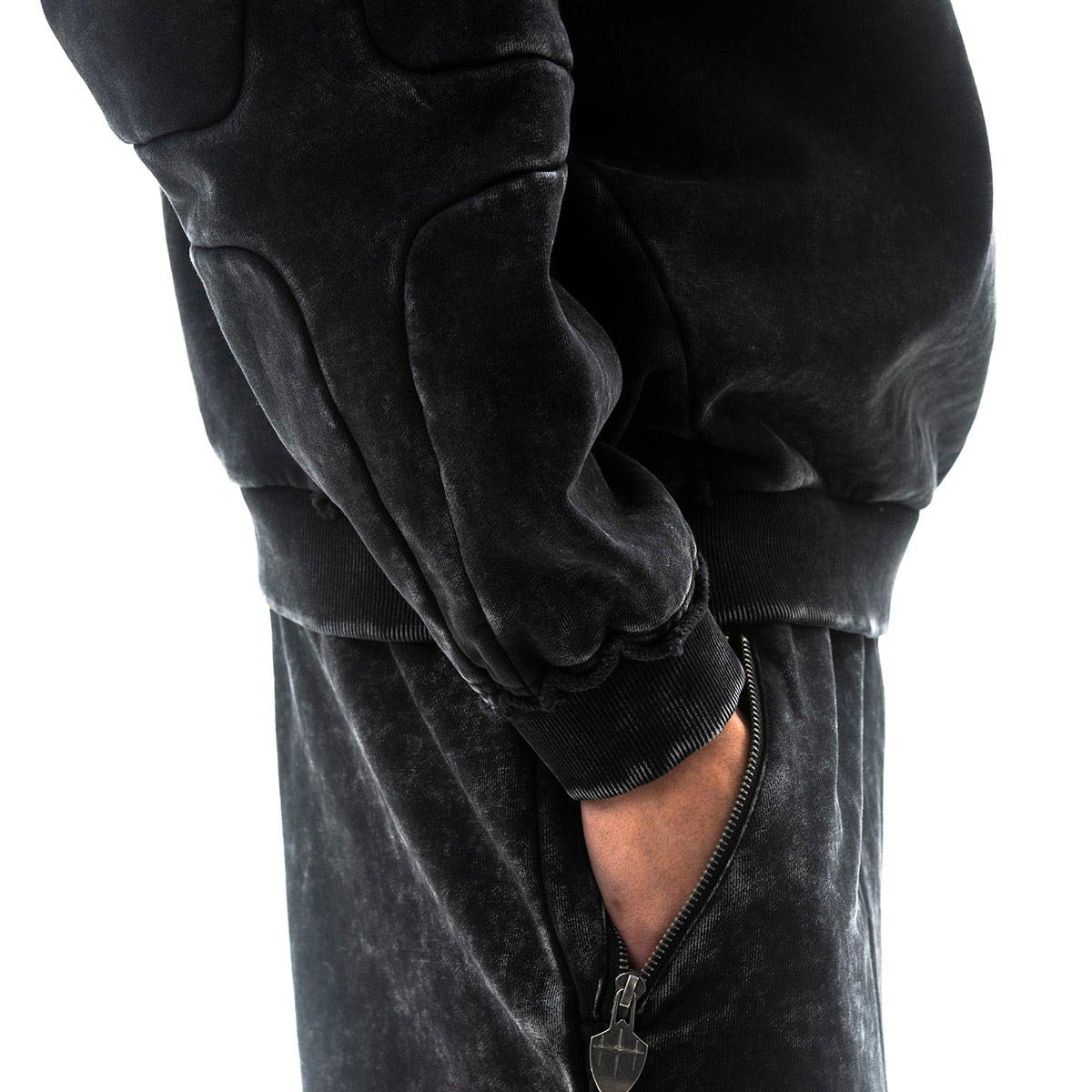 Garment-dyed heavyweight cotton fleece sweatshirt