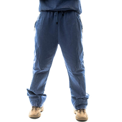 Garment-dyed heavyweight cotton fleece sweatpants Zipper Pocket