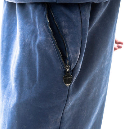 Garment-dyed heavyweight cotton fleece sweatpants Zipper Pocket