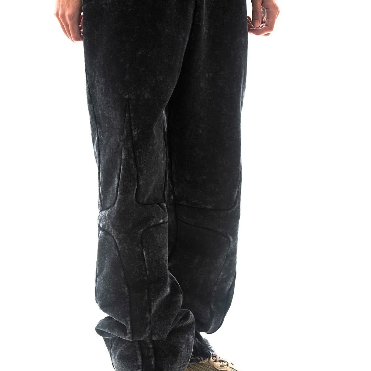 Garment-dyed heavyweight cotton fleece sweatpants Zipper Pocket