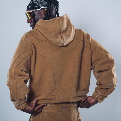 Garment-dyed heavyweight cotton fleece hoodie