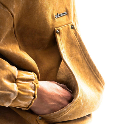 Garment-dyed heavyweight cotton fleece hoodie