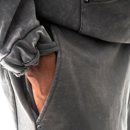 Garment-dyed heavyweight cotton fleece sweatpants