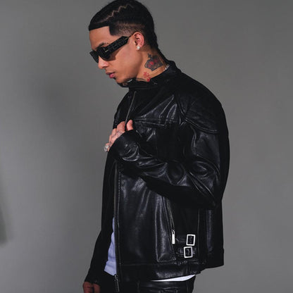Suede mix racing jacket