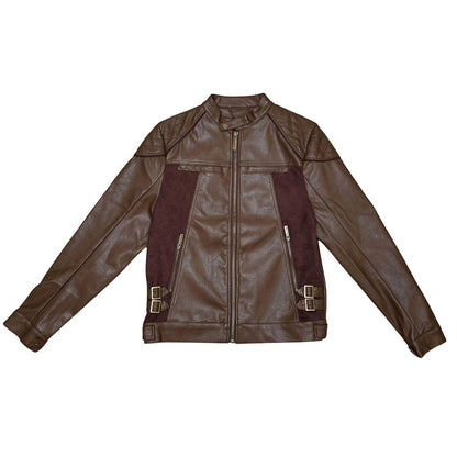 Suede mix racing jacket